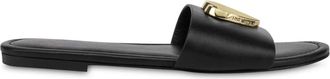 Love Moschino Sandali slides con placca logo - Nero