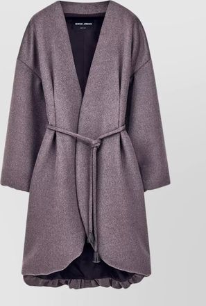 Giorgio Armani wool blend belted v-neck caban coat