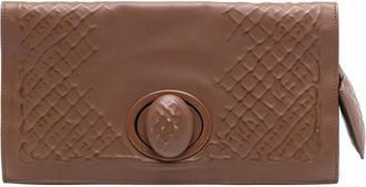 Bottega Veneta Pre-owned Bottega Veneta Nappa Embossed Intrecciato Turnlock Clutch Ladies B01628233I