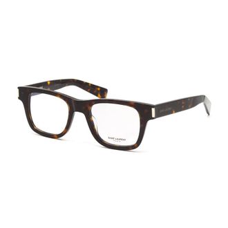 Saint Laurent Rectangle Tortoiseshell Eyeglasses - Brown
