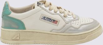 Autry White And Light Blue Metal Sneakers