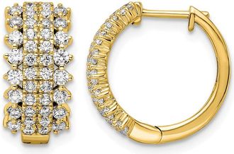 Diamond2Deal 14k Gold 1 ct Lab Grown Diamond Hinged Hoop Earrings VS Clarity, G-H Color