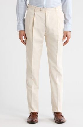 Boglioli Relaxed Pleated Trousers in Cream at Nordstrom, Size 38 Us