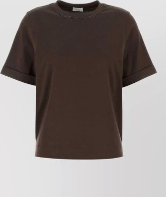 Brunello Cucinelli cotton crew neck plain short sleeve t shirt