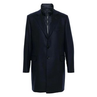 Fay Single-Breasted Coats, male, Blue, Size: 3XL Stylish Winter Jacket