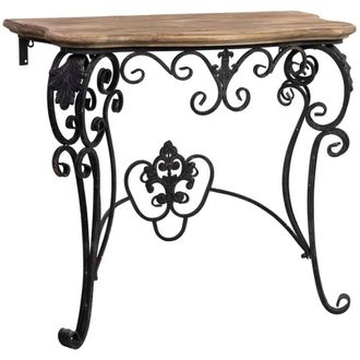 Wanderlust Deco Recibidor de madera y metal acabado envejecido 87x41x80h cm