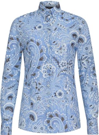Etro Light Blue Printed Slim Shirt