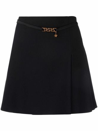 Versace Minigonna svasata La Greca - Nero
