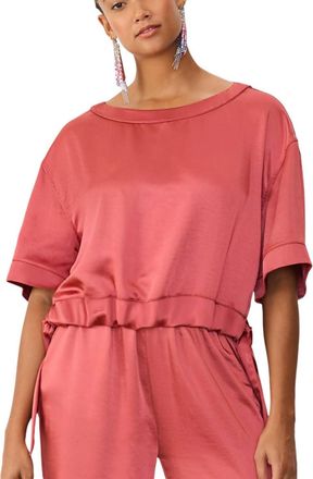 GSTQ Satin Ribbon Top In Cassis