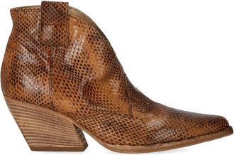 Elena Iachi E2004 Texan Enkellaars - Dames - Cowboylaarzen - Bruin - 36 EU - Leer - Schoenen