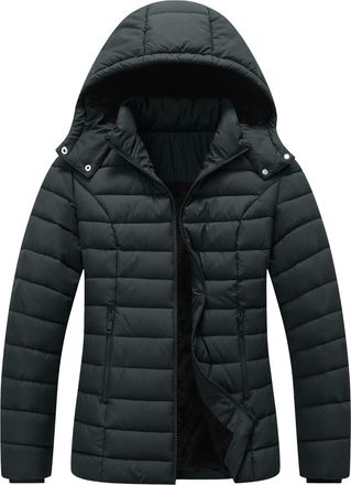 Generic Winter Jackets for Women UK - Puffer Down Coats, Hooded Quilted Padded Overcoat, Ladies Lightweight Slim Fit Jacket, Windproof Warm Outwear, Thermal C