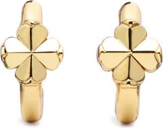 Kate Spade New York spade flower huggie hoop earrings in Gold. at Nordstrom