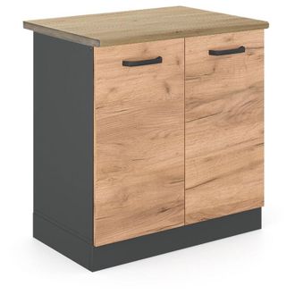 Vicco Armario Bajo Para Fregadero R-line, Roble Dorado, 80 Cm, Et Roble