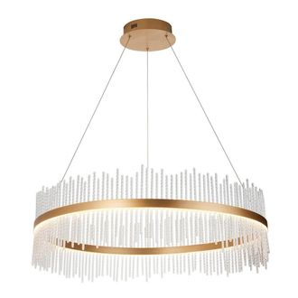Netlighting Trapani Pendant Ceiling Light Brushed Gold Plated Clear Glass