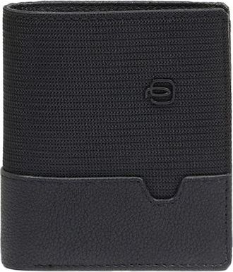 Piquadro Accessoires, Heren, Zwart, ONE Size, Mens wallet in fabric and leather with coin pocket and Rfid protection