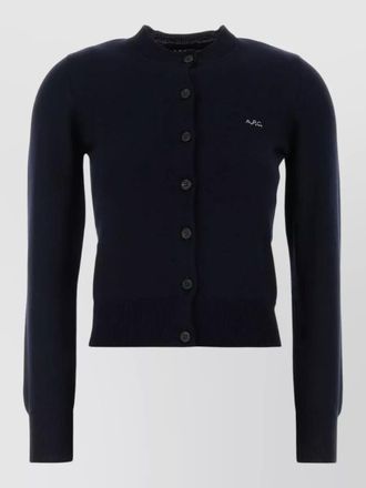 A.P.C. wool blend rosa cardigan ribbed cuffs