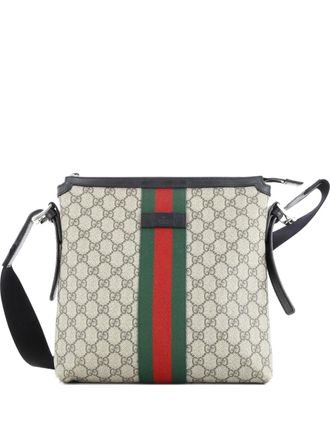 Gucci Web Messenger Bag GG Coated Canvas Medium crossbody bag - Brown