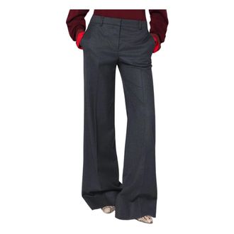 Stella McCartney Wide Trousers, female, Gray, S, Regular Fit Trousers