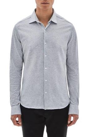 Robert Barakett Pambrun Knit Button-Up Shirt in Grey at Nordstrom Rack, Size X-Large