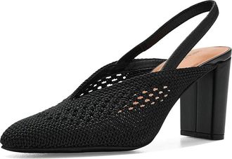 Lucky Brand Melony Woven Slingback High Heel Womens Shoes Black : 5.5 M, Synthetic