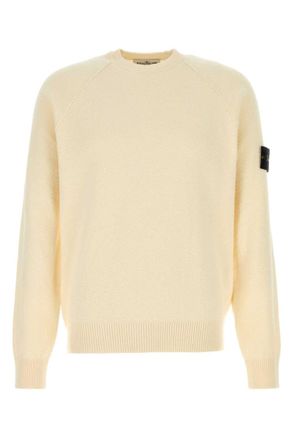 Stone Island Beige Crew Neck Sweaters
