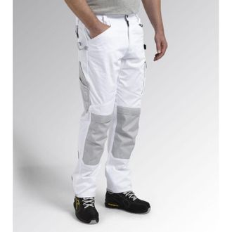 Diadora Pantal&oacute;n Easywork Light Perf Pantalones De Trabajo Talla S Blanco