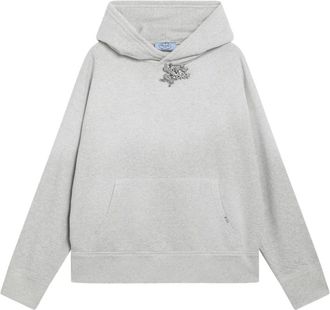 Prada Sudadera con broche de joya - Sweatshirts & Hoodies - Mujer - Gris - S