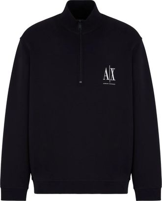 A|X Armani Exchange Heren Sweat-Troyer Pullover - Heren - Vesten met rits - Blauw - S - Katoen - Hoodies & sweatvesten