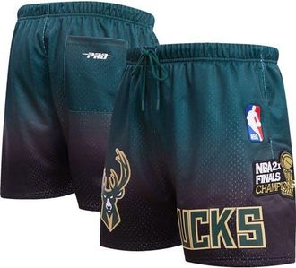 Pro Standard Mens Pro Standard Black/Hunter Green Milwaukee Bucks Ombre Mesh Shorts in Purple at Nordstrom, Size Xx-Large