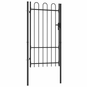vidaXL Cancela De Valla Con Una Puerta Y Arco Acero Negro 1x1,75 M Vidaxl