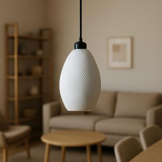 GreenIce L&aacute;mpara Colgante Paval Color Blanco/flor&oacute;n Negro/cable Negro