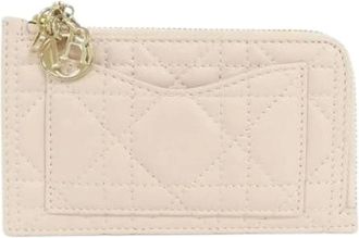 Dior Pre-owned Wallets, male, Pink, Size: ONE SIZE Pre-owned Lady Cosmos Lambskin Coin Case