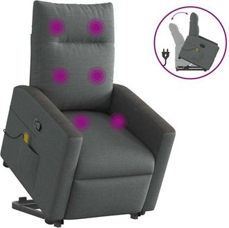 vidaXL Vidaxl - Silla De Masaje Reclinable De Pie De Tela Gris Oscuro