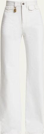 Chloé High Rise Flared Jeans, White