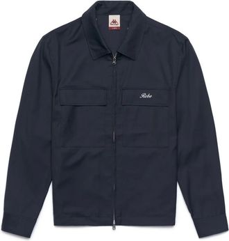 Kappa Blauwe Marine Overshirt Collectie Regular Fit - Heren - Zomerjassen - Blauw - S - Katoen - Jassen