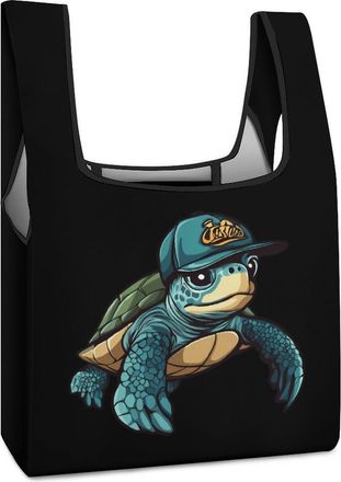 Generic Sea Turtle Shopping Bag Reusable Grocery Tote Bag Foldable Handbag for Travel Picnic