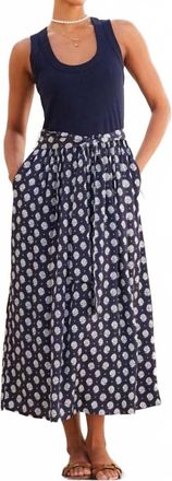 Fifteen Twenty Contrast Belted Midi Dress In Navy