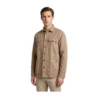 Fay Overshirt Tasconata - male - Fay - Casual Shirts - Brown - M - Shirts
