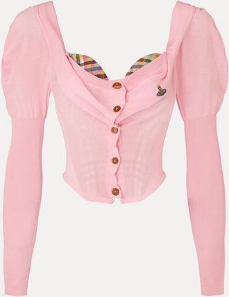 Vivienne Westwood Bea Corset Cardigan Merino Wool / Silk Pink 40 Women
