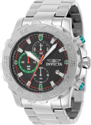 Invicta Pro Diver 50244 Herenhorloge - Quartz Uurwerk - Roestvrij Staal met Zwarte Wijzerplaat - 54 mm