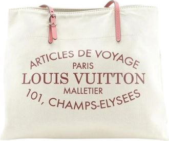 Louis Vuitton Pre-owned Canvas Tote Bag - Dames - Vintage Shopper - Wit - ONE Size - Vintage