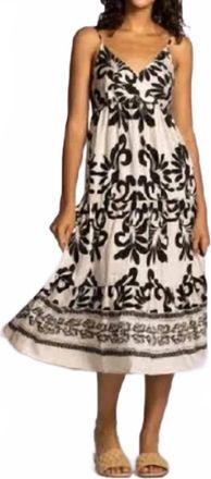 Pink Martini Archwood Midi Dress In Beige