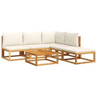 vidaXL Vidaxl - Set di divani da giardino 6 pezzi con cuscini in legno di acacia e corda