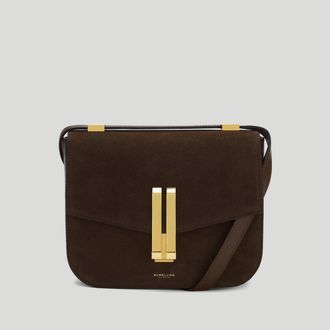 DeMellier The Vancouver in Mocha Suede & Mocha Smooth Leather Crossbody bag