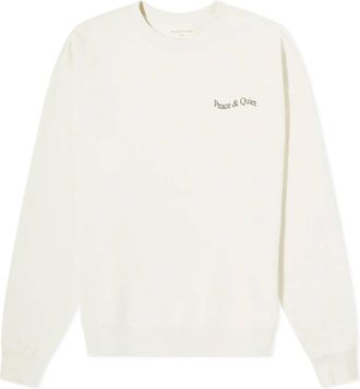 Museum of Peace and Quiet Mens Wordmark Crewneck Sweatshirt In Bone