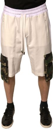 Dolce & Gabbana Beige Cotton Men Casual Cargo Bermuda Shorts Polyester