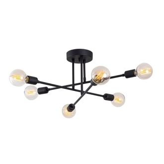 Concept Usine L&aacute;mpara de techo cruzada de hierro negro