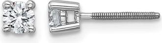 Diamond2Deal 14k Gold 1/3 ct Round Lab Grown Diamond Stud Earrings Screw Back VS Clarity, D-E Color
