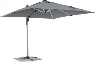 Konte Design Sombrilla con luces led de aluminio anodizado y lona gris oscuro 3x3