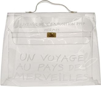 Herm&egrave;s Kelly Handbag Vinyl Clear Plastic Handbag (Pre-Owned)